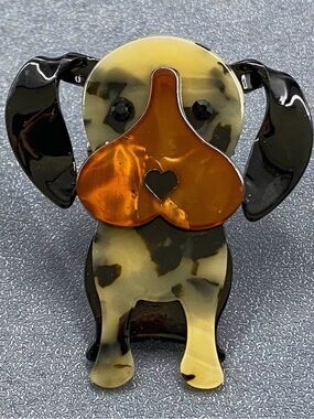 Cute Cartoon Dog Brooch Acrylic Pin Dog Lover Statement Accessory